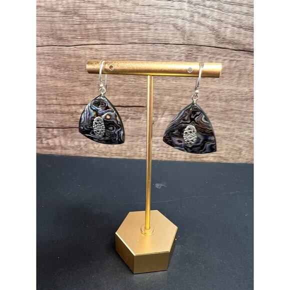 NEW Abalone shell sterling silver dangle earrings - Picture 4 of 10